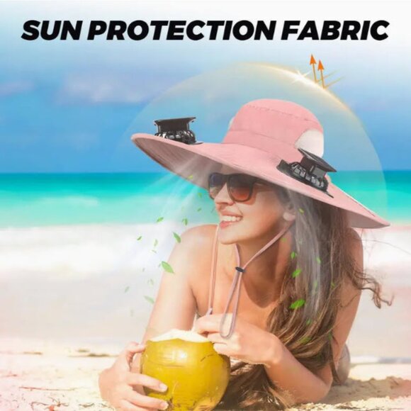 Solar Fan Hat with Wide Brim | 2 Built-in Solar Fans | UPF 50+ Sun Protection - Picture 5 of 5